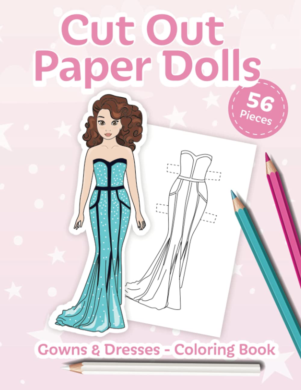 Cut out paper dolls gowns and dresses coloring book by lucky designs pany inc