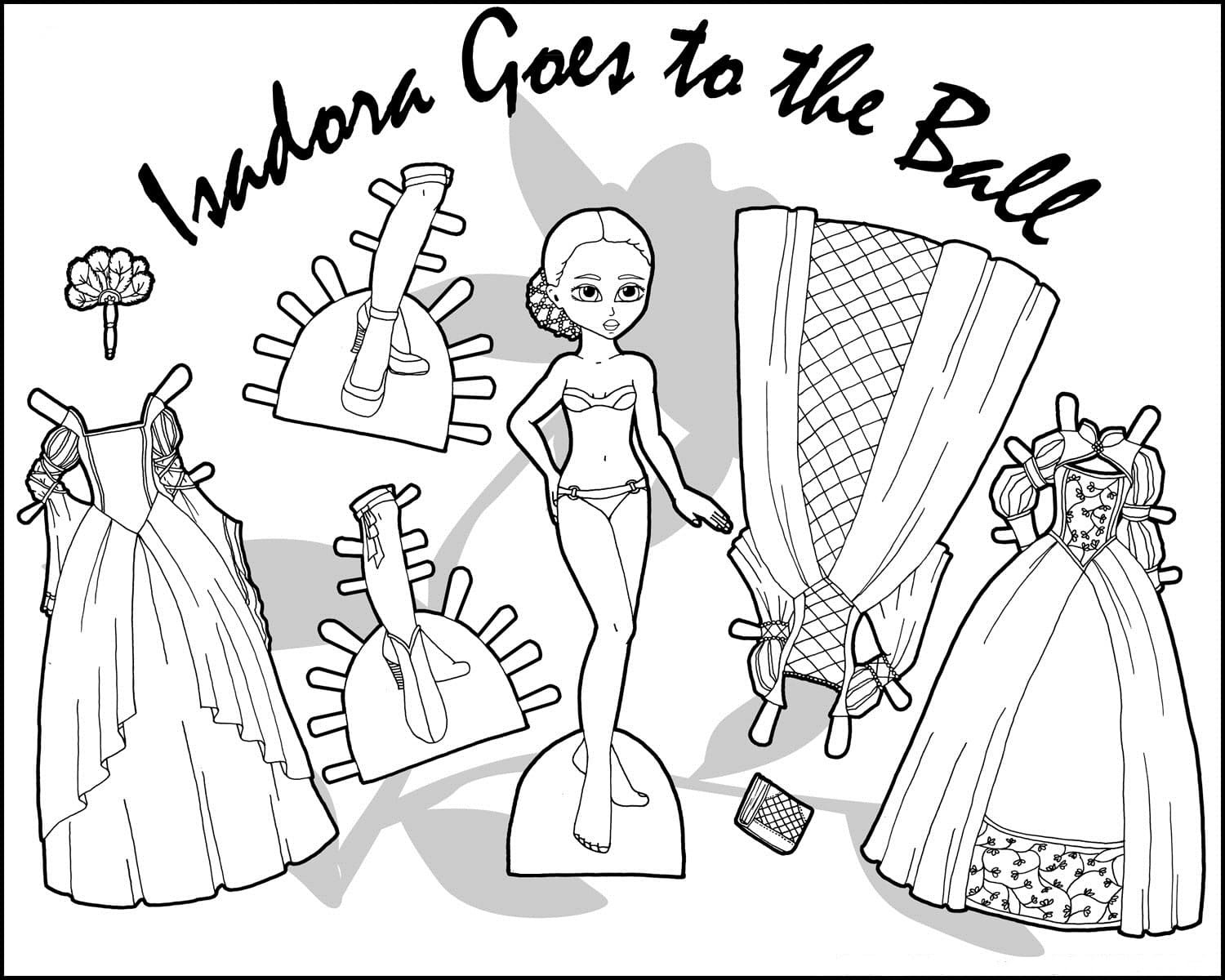 Paper doll coloring pages printable for free download