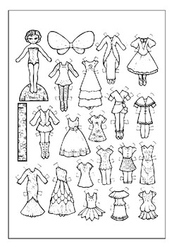 Printable paper doll clothes coloring pages for creative kids pages