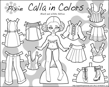 Black and white printable paper doll for coloring part of the calla collection which came out in â paper dolls free printable paper dolls victorian paper dolls