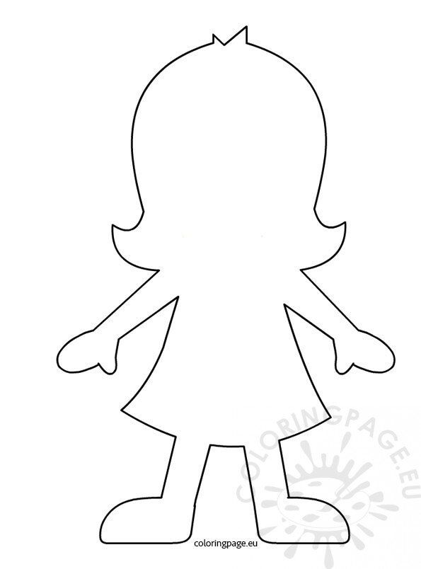 Girl paper doll template coloring page