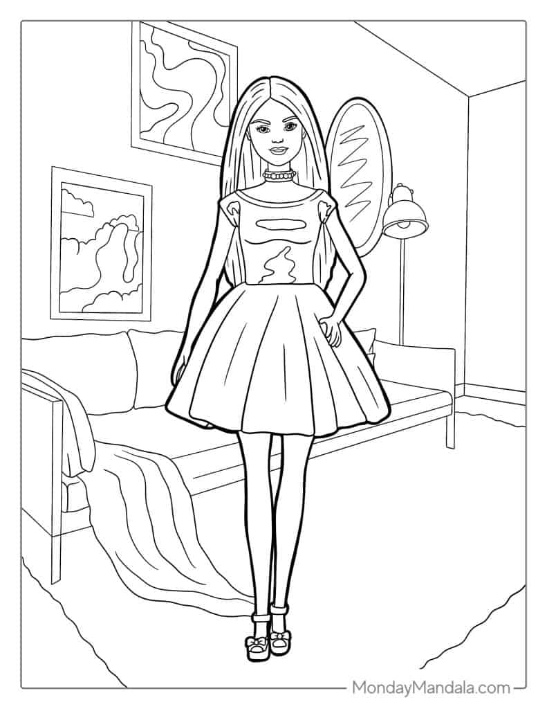 Barbie coloring pages free pdf printables