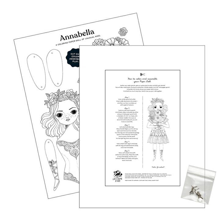 Wholesale annabella paper doll coloring sheet for your store