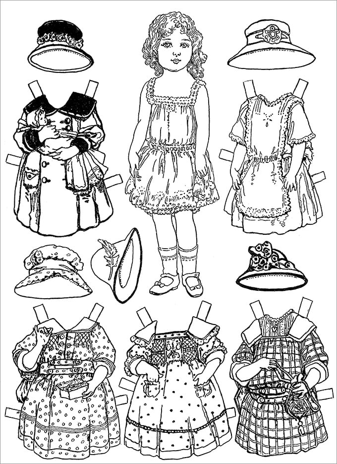 Paper doll s crafts amp coloring pages