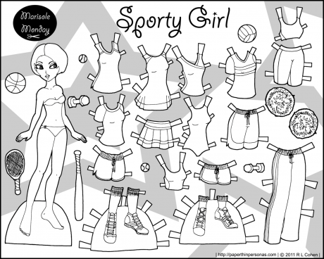 Free coloring pages paper doll patterns style â