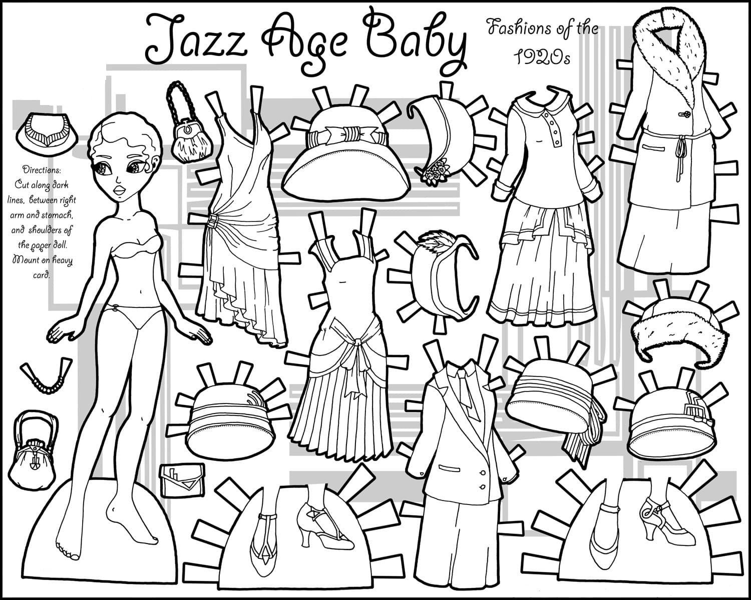 Paper doll coloring pages printable for free download