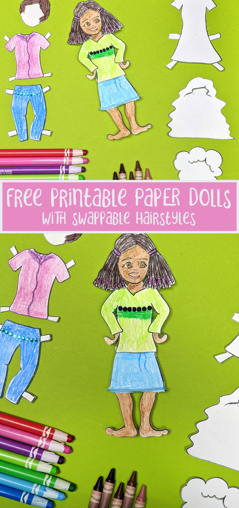 Paper doll coloring pages