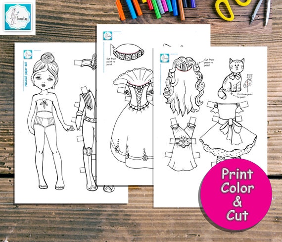 Digital paper doll coloring pages pdf princess paper doll paper doll printable dress up coloring sheets cute sisters collection download now