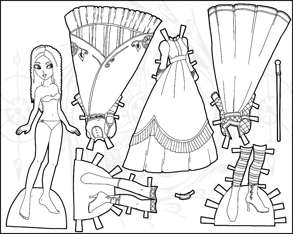 Paper doll coloring pages ð to print and color