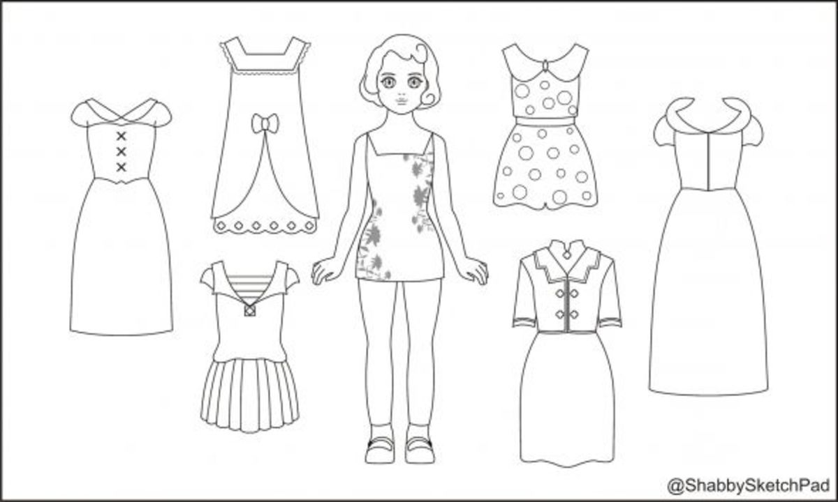 Paper dolls coloring page