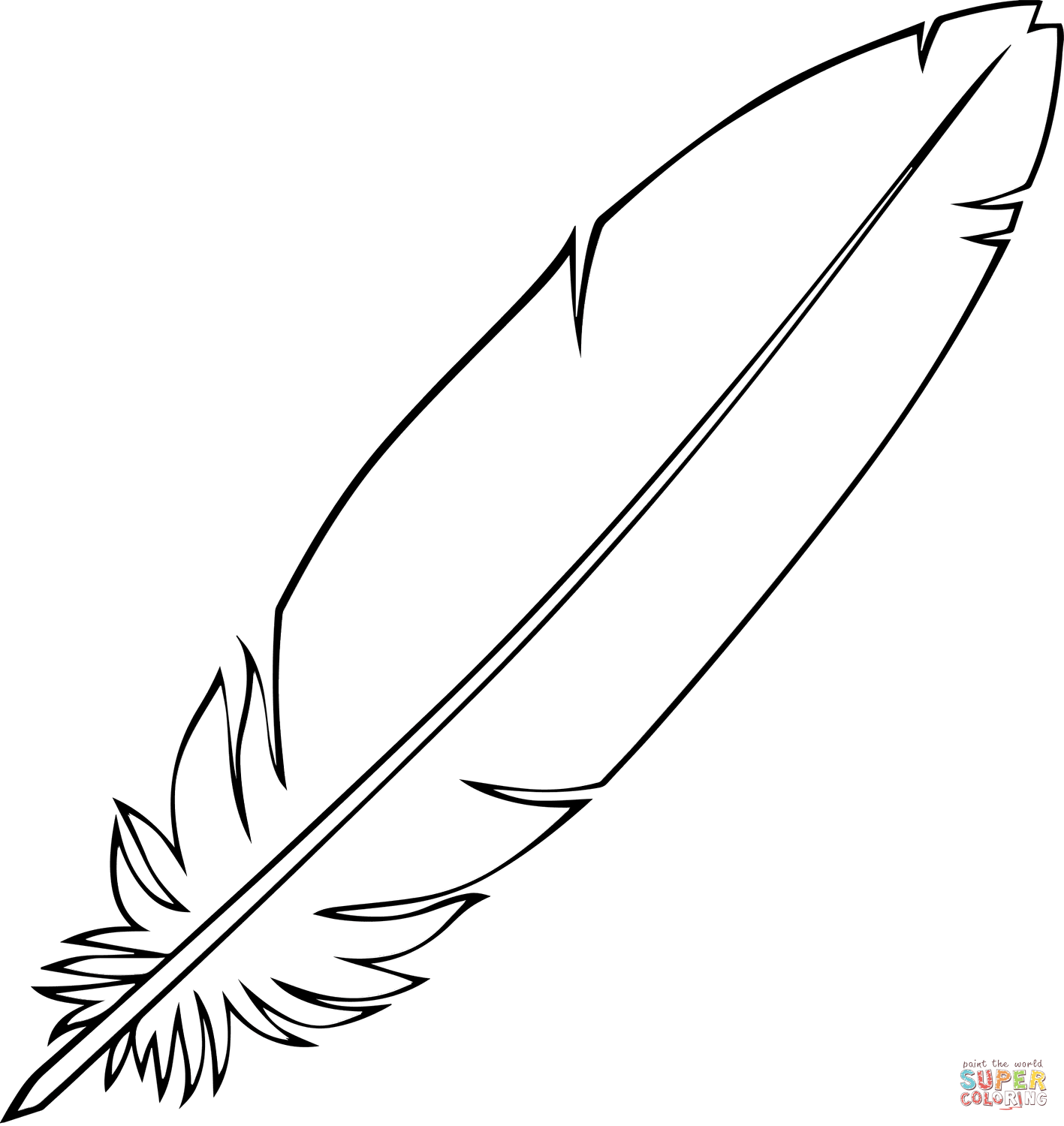 Feather coloring page free printable coloring pages