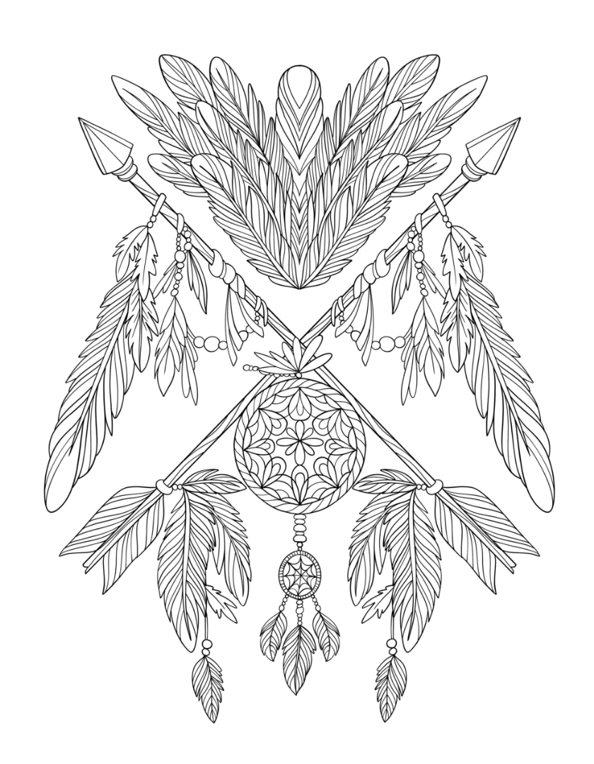 Freebie friday dreamcatcher coloring page