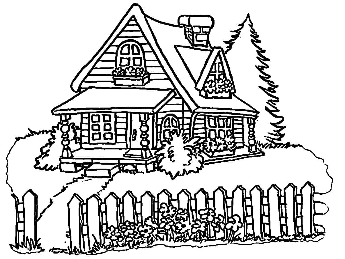 House colouring pictures