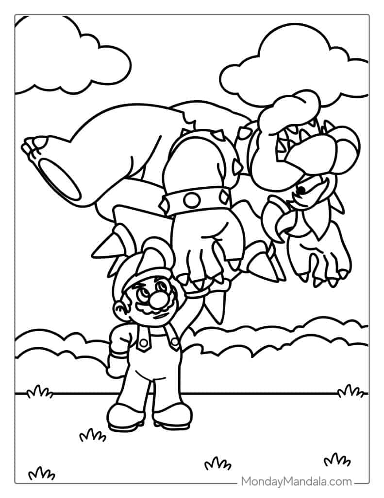 Mario coloring pages free pdf printables