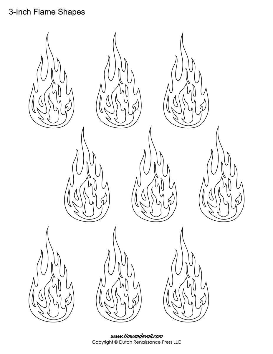 Printable flame stickers flame templates â tims printables