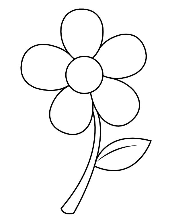 Printable simple flower coloring page printable flower coloring pages flower coloring pages easy coloring pages