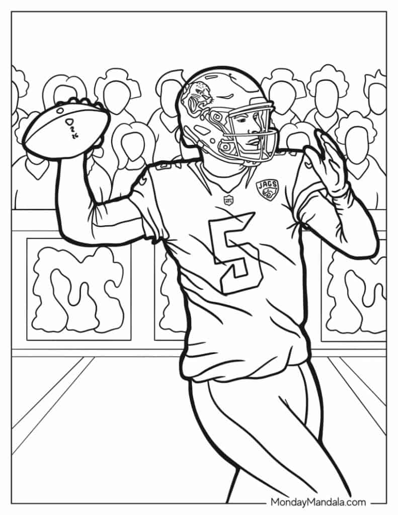 Football coloring pages free pdf printables