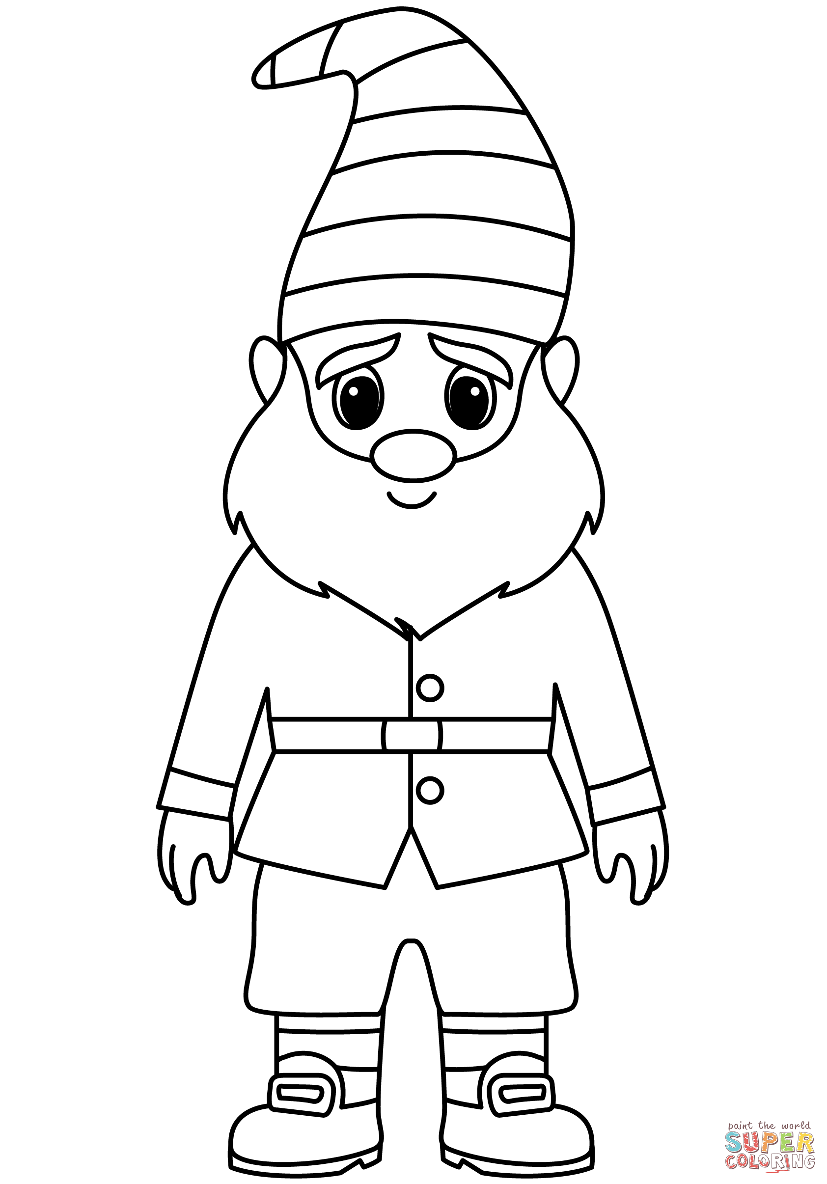 Gnome coloring page free printable coloring pages