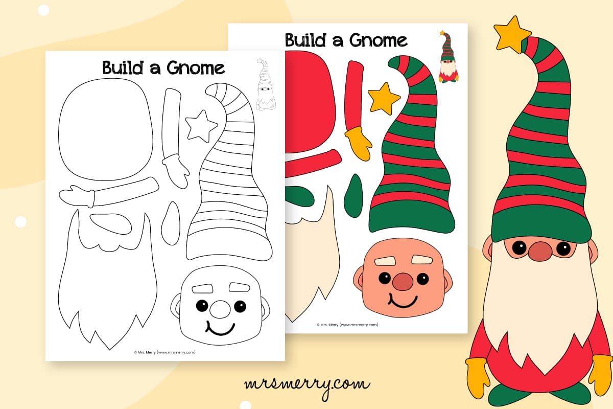 A free christmas gnome printable template mrs merry