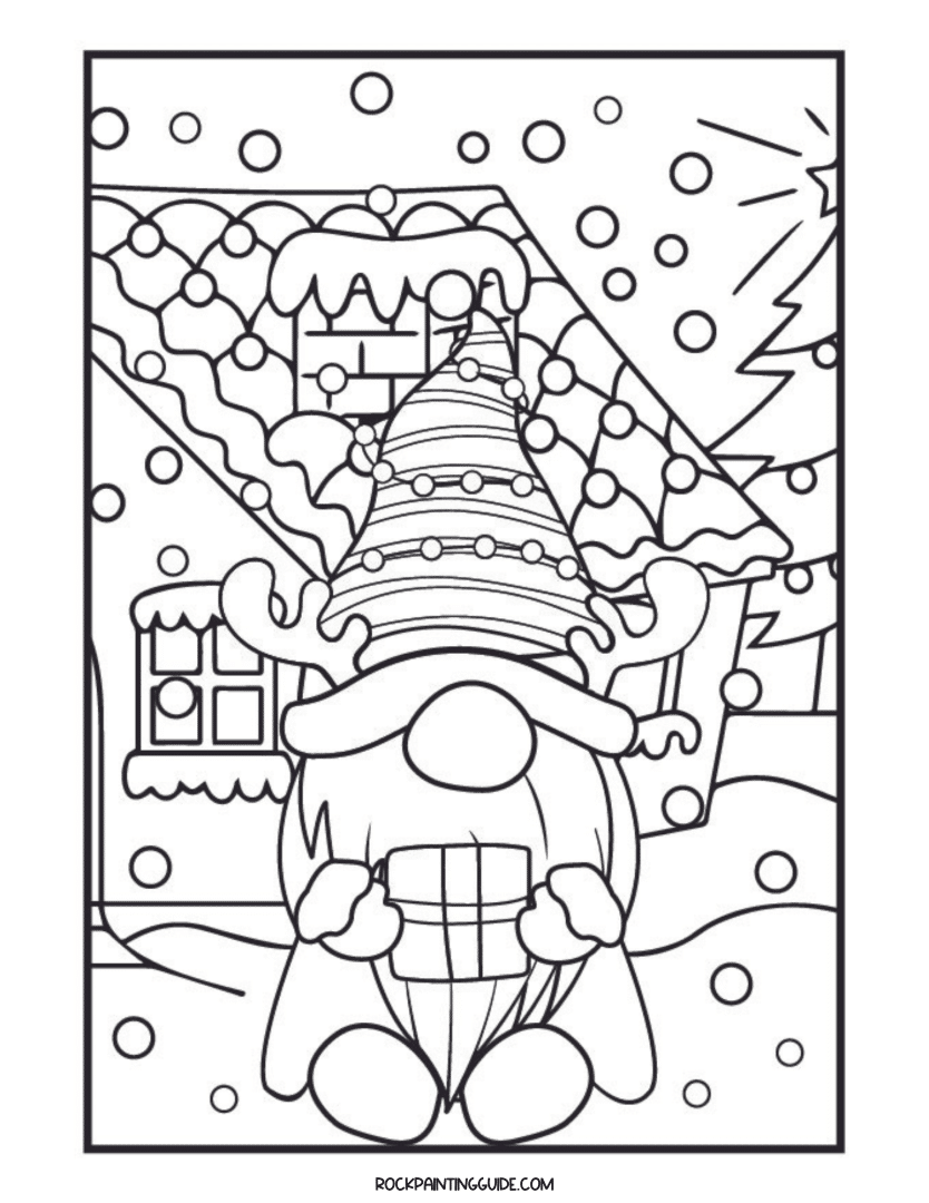 Cute christmas gnome coloring pages free printables