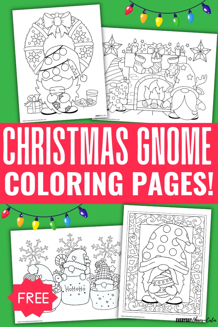 Free christmas gnome coloring pages