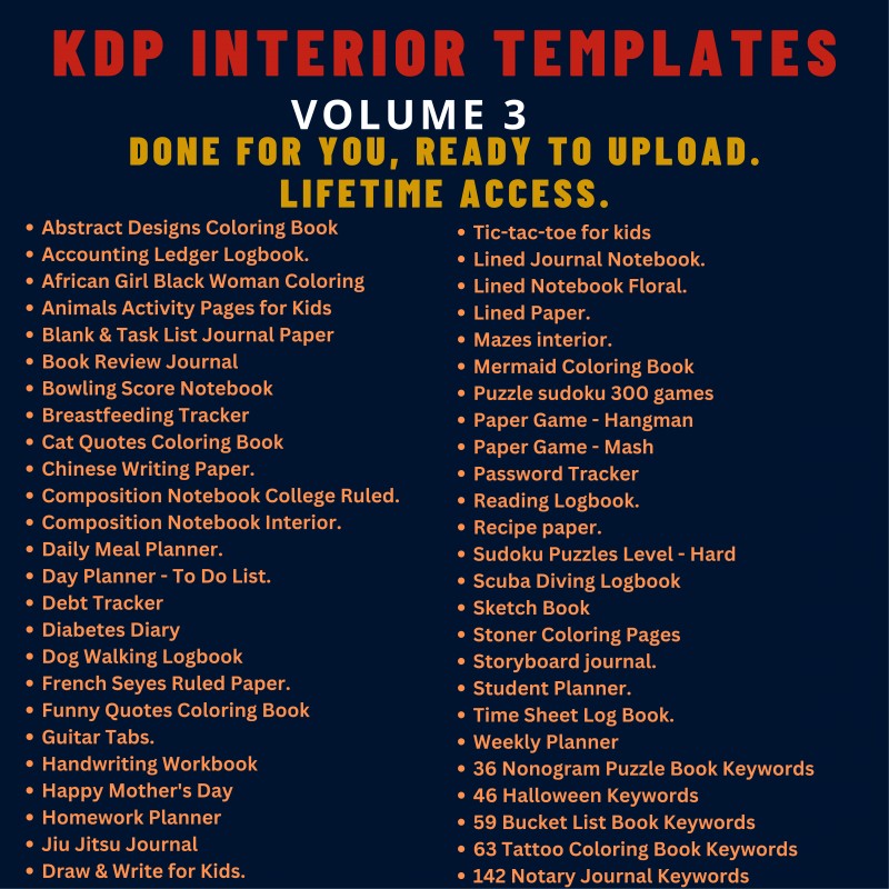 Buy amazon kdp interior templates