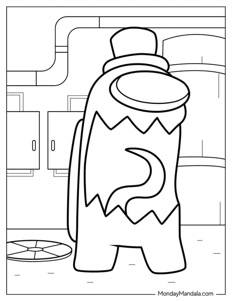 Among us coloring pages free pdf printables