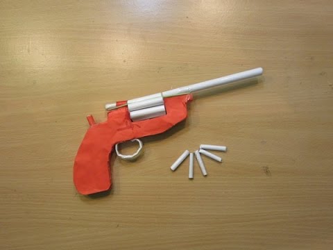 How to ake a paper revolver that shoots paper bullet paper gun