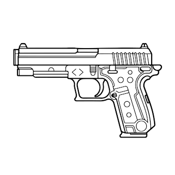 Premium vector sketch hand drawn single line art coloring page gun day