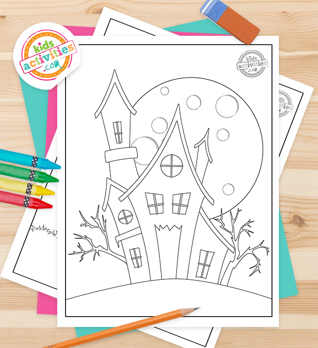 Spooky cute haunted house coloring pages kids activities blog