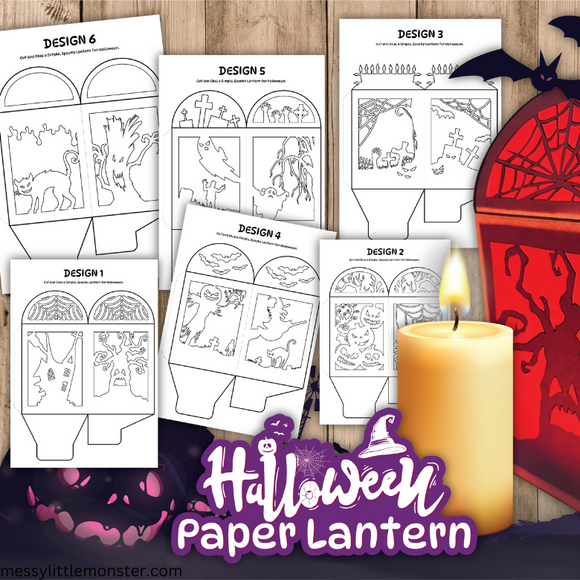 Halloween paper lantern template â messy little monster shop