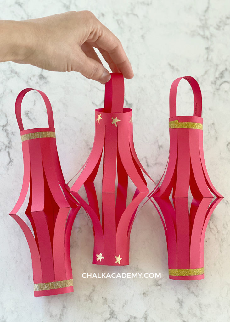 Make easy chinese paper lanterns in steps template video