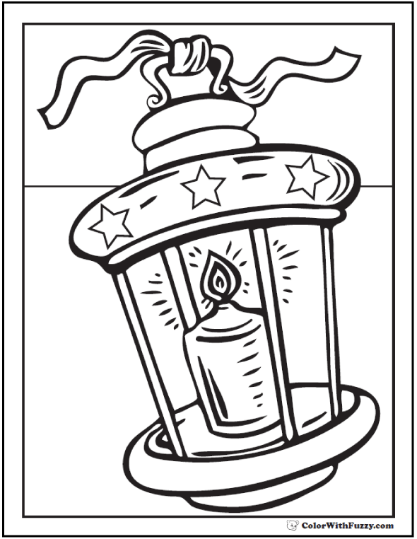 Christmas lantern coloring page