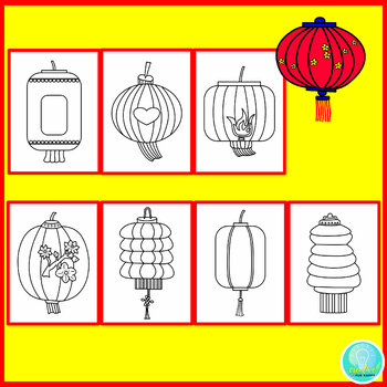 Chinese lantern template new year winter craft writing classroom door decoration