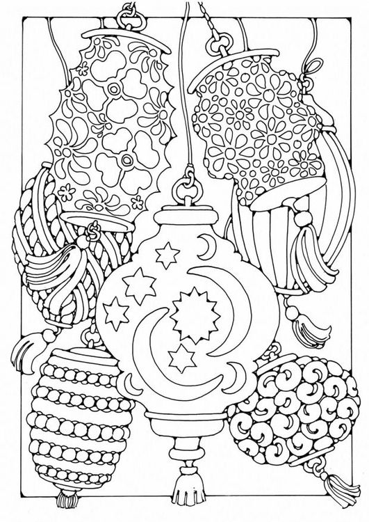 Coloring page lanterns