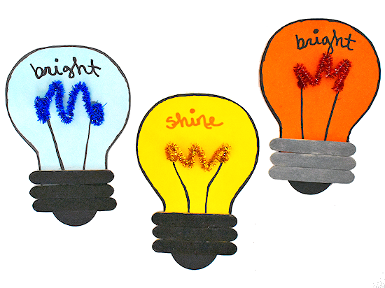 Light bulb encouragement craft