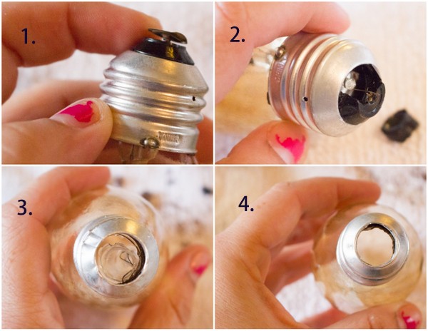 Incandescent light bulb crafts how to hollow that bulb