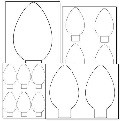 Printable christmas light bulb template preschool christmas christmas classroom xmas crafts