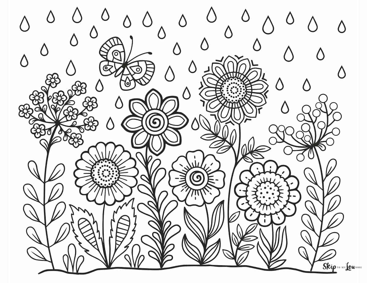 Flower coloring pages skip to my lou