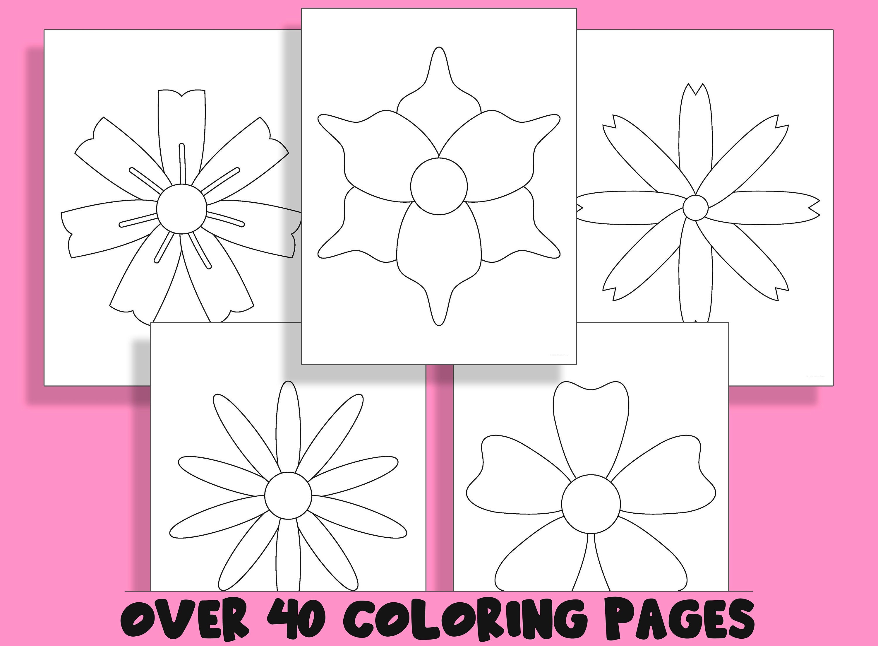 Simple flower coloring book printable coloring pages for kids a fun way for kids of all ages to develop creativity focus motor skills