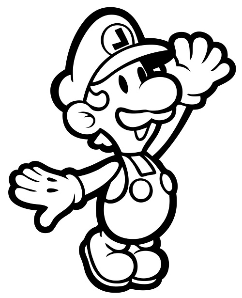 Paper luigi coloring pages