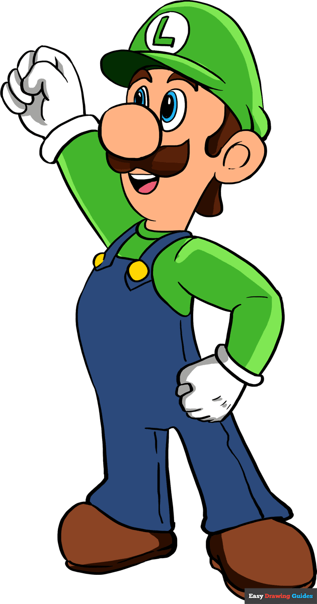 How to draw luigi from super mario bros