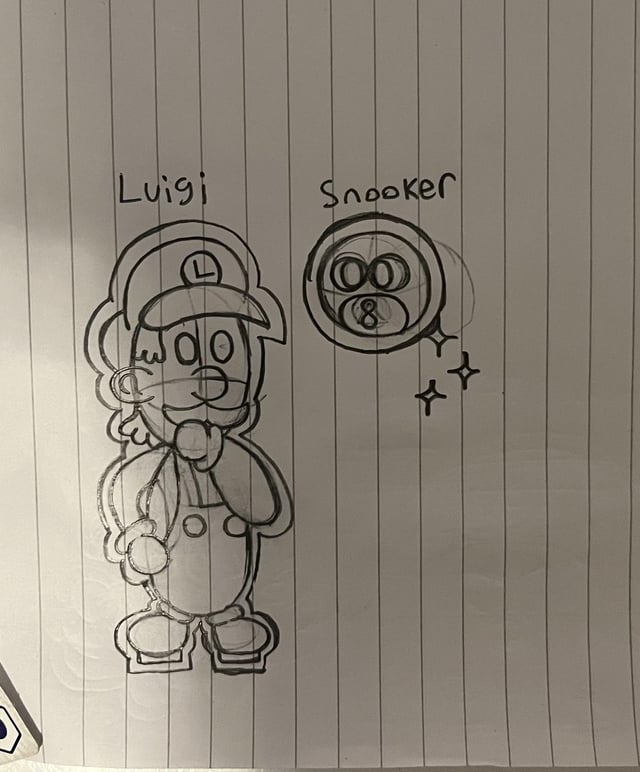 Drew some sketches of paper luigi and potential partnerspanion a bit ago rpapermario