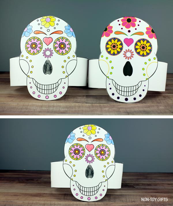 Sugar skull headband with template