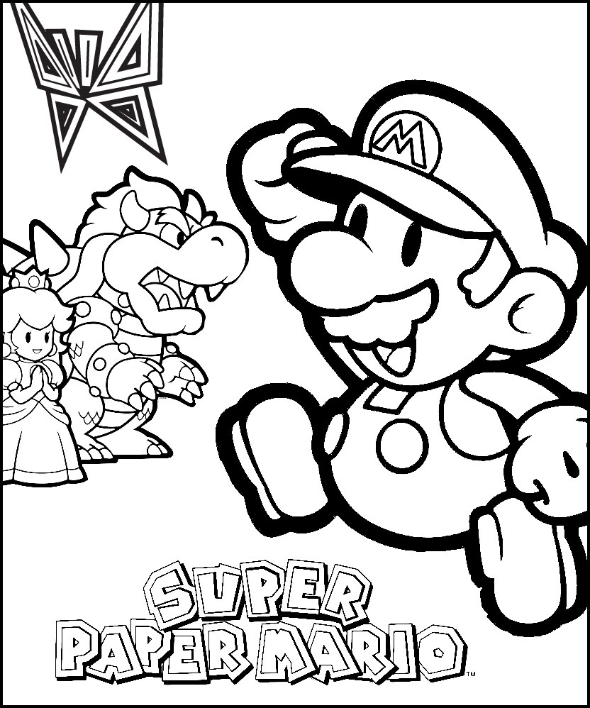 Super paper mario colour in by connolystudios on