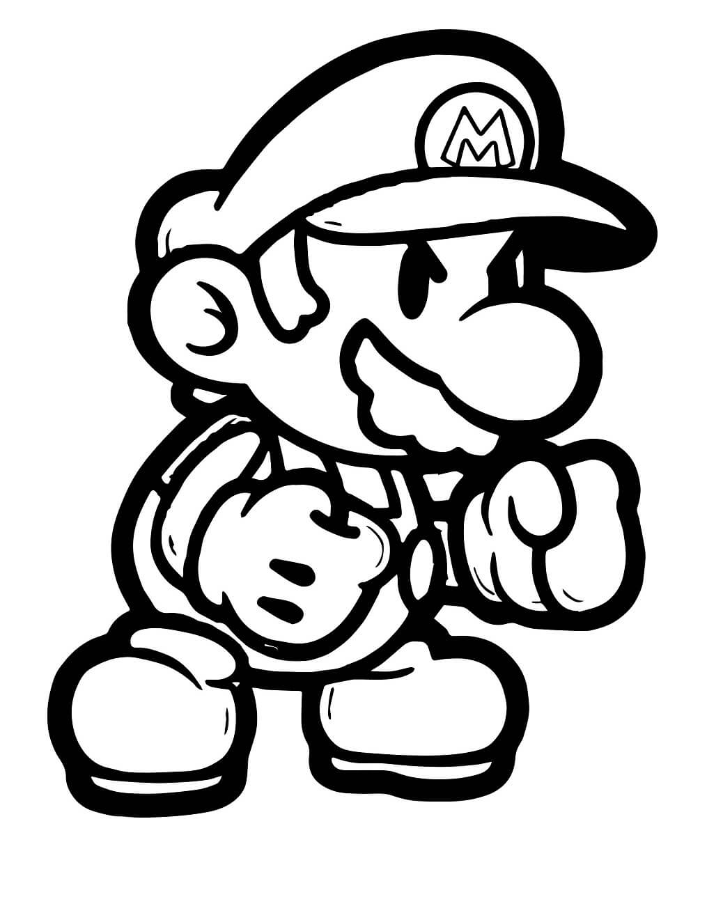 Mario kickboks coloring page