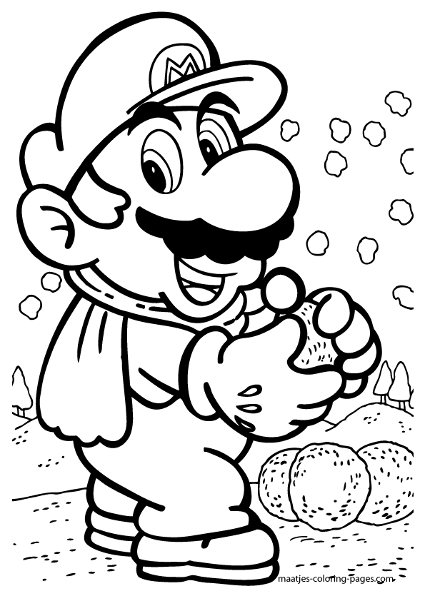 Free printable mario coloring pages for kids