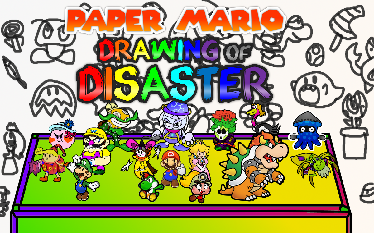 Paper mario drawing of disaster