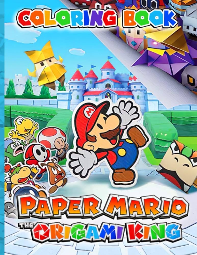 Paper mario the origami king coloring book paper mario the origami king adult coloring books mabuchi nakai books