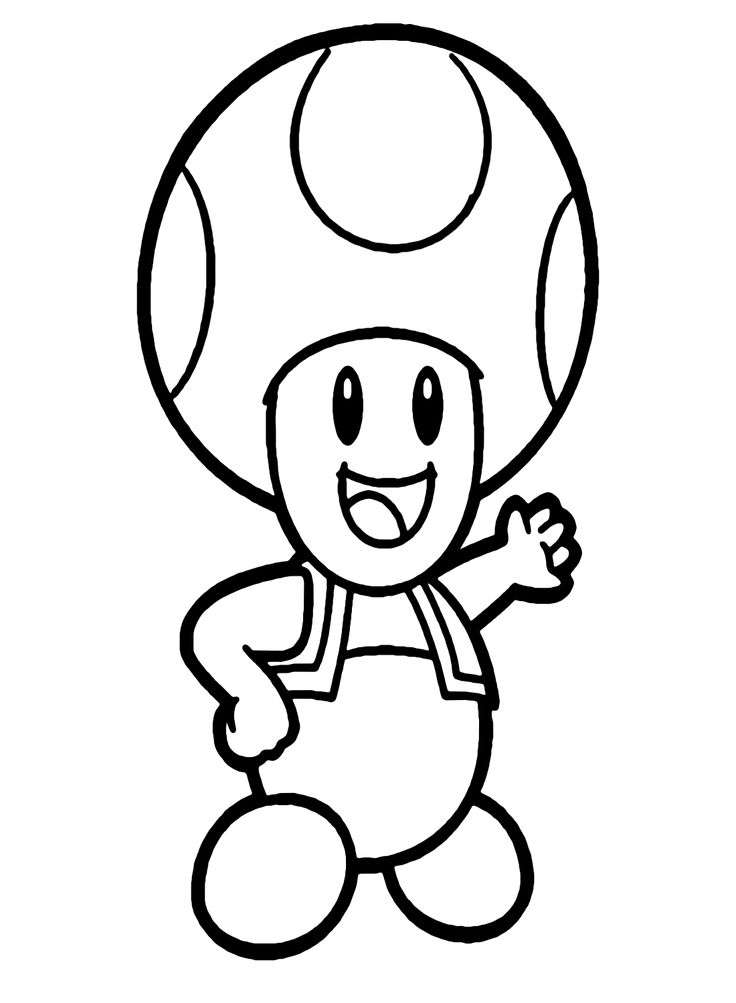 Toad mario coloring pages